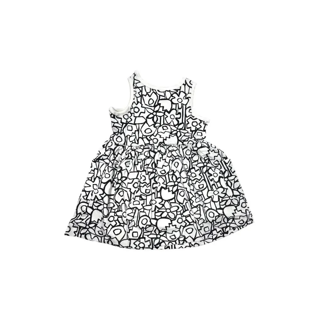 Hanna Andersson NWT Sleeveless Playdress with Pockets Size 3. White / Ecru Black